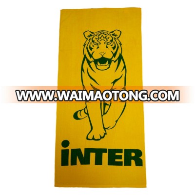 Custom logo wholesale  tiger printed print microfiber beach towel