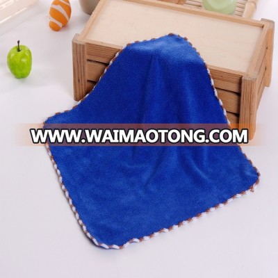 high end dark blue soft microfiber embossed  terry hand towels  30 x 30 cm