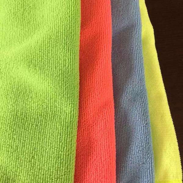 Custom warp knitting absorbent 80% polyester 20% polyamide microfiber terry fabric for towel