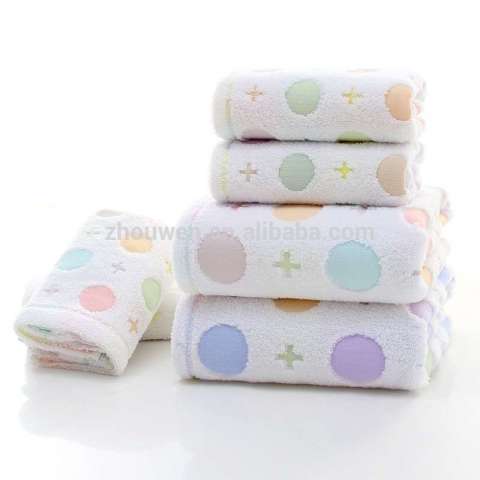 2017 wholesale cheap polka dot jacquard cotton bath towels